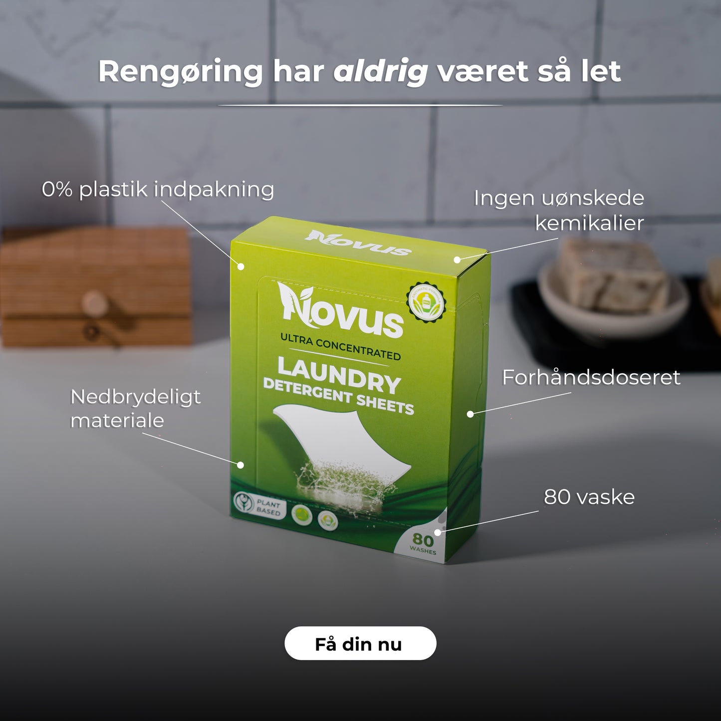 Startpakke 2x Opvask + 2x Tøjvask (SPAR 20% + GRATIS FRAGT)